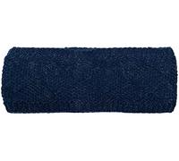 styleBREAKER Damen Strick Stirnband einfarbig mit Rauten Muster, Thermo Fleece Futter, Winter Headband Uni 04026062, Farbe:Dunkelblau