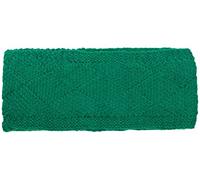 styleBREAKER Damen Strick Stirnband einfarbig mit Rauten Muster, Thermo Fleece Futter, Winter Headband Uni 04026062, Farbe:Grün