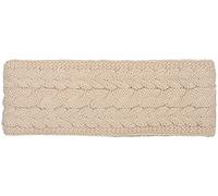 styleBREAKER Damen Strick Stirnband einfarbig mit Zopfmuster, Thermo Fleece Futter, Winter Headband Uni 04026058, Farbe:Beige