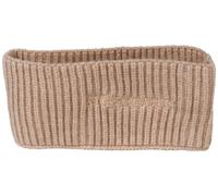 styleBREAKER Damen Strick Stirnband Logo Stick, Hellbraun