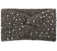 Stirnband STYLEBREAKER "Strick Stirnband Perlen Metallic Faden und Knoten Detail", Damen, braun (braun, schwarz), Obermaterial: 100% Polyacryl PAN., Modisch, Mützen Stirnband (16480901-0) braun, schwa