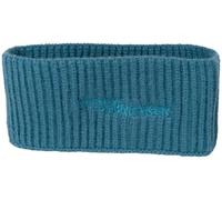 styleBREAKER Damen Strick Stirnband mit Rippenmuster, styleBREAKER Logo Stick, warmes Winter Haarband, Headband 04026068, Farbe:Blau