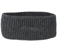 styleBREAKER Damen Strick Stirnband mit Rippenmuster, styleBREAKER Logo Stick, warmes Winter Haarband, Headband 04026068, Farbe:Dunkelgrau meliert