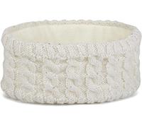 Stirnband STYLEBREAKER "Strick Stirnband Zopfmuster Pailletten", Damen, weiß (creme), Obermaterial: 100% Viskose CV., Modisch, Mützen Stirnband (31327162-0) creme