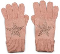 styleBREAKER Damen Strickhandschuhe mit Strass Stern Applikation | warme weiche Winterhandschuhe mit doppeltem Bund | elastische Fingerhandschuhe, Farbe:Altrose