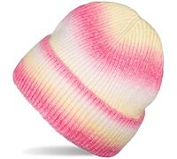 Strickmütze STYLEBREAKER "Strickmütze Ombré", Damen, rot (koralle, gelb, weiß), Obermaterial: 80% Polyacryl PAN. 20% Wolle WO., Modisch, Mützen Strickmütze (18481737-0) koralle, gelb, weiß