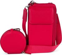 styleBREAKER Damen Taschen Set 2-Teilig Mini Bag mit Handy Fach und RFID Schutz, Umhängetasche, Handytasche, Crossbag 02012385, Farbe:Rot