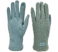 styleBREAKER Damen Touchscreen Handschuhe mit Teddyplüsch | Weiche warme Winter Fingerhandschuhe | Kuscheliger Smartphone Handschuh in vielen Farben, Farbe:Lindgrün