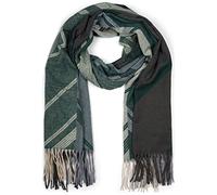 styleBREAKER Damen Web Schal Geometrisches Muster | 66x186 cm Format, 10,5 cm lange Fransen-Abschlüsse, weiches wärmendes Gewebe für den Winter, vielseitig als Stola drapierbar.