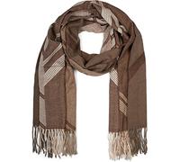 styleBREAKER Damen Web Schal Geometrisches Muster, Braun-Beige