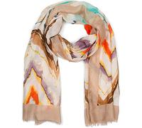 styleBREAKER Damen Web Schal Zick-Zack Metallic, Braun
