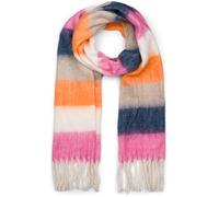 styleBREAKER Damen Web-Strickschal Breite Streifen, Pink-Weiß-Orange-Taupe