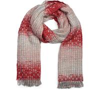 styleBREAKER Damen Web Strickschal Pailletten Fransen Winter, Rot-Rosa