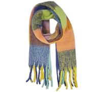 styleBREAKER Damen Winter Webschal Buntes Karo Fransen | 37x220 cm Format, 17 cm lange Abschlüsse, wärmendes Gewebe für kühle Tage, flexibel als Schultertuch drapierbar.