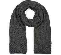 styleBREAKER Damen XL Strickschal Rippen Perl Strickmuster, Dunkelgrau