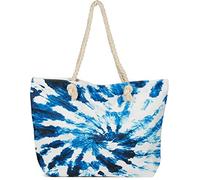styleBREAKER Damen XXL Strandtasche Batik Wirbel Muster | 56x38x17 cm großes Hauptfach mit Reißverschluss. 73 cm lange bequeme Baumwollkordel-Henkel. Zusätzliches Innenfach.