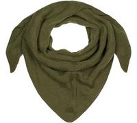 styleBREAKER Damen XXL Strick Dreieck Schal Einfarbig mit Schachbrett Strickmuster, Maxi Schal, Dreieckstuch, Warmes Winter Tuch 01020047, Farbe:Oliv