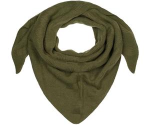 styleBREAKER Damen XXL Strick Dreieck Schal Einfarbig mit Schachbrett Strickmuster, Maxi Schal, Dreieckstuch, Warmes Winter Tuch 01020047, Farbe:Oliv