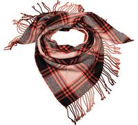 styleBREAKER Damen XXL Strick Dreieckstuch Glencheck Winter, Orange-Schwarz