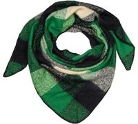 styleBREAKER Damen XXL Web Dreieck Schal mit buntem Karo Muster, Dreiecktuch Kariert, Winter Schal warm weich, Tuch 01020050, Farbe:Grün-Schwarz-Creme