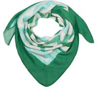 styleBREAKER Damen XXL Web Dreieck Schal mit buntem Zick-Zack Zacken Muster, Dreiecktuch, Winter Schal warm weich, Tuch 01020049, Farbe:Grün-Türkis