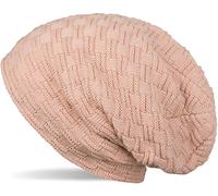 Strickmütze STYLEBREAKER "Feinstrick Beanie mit Flecht Muster und Teddyfleece", Damen, rosa (altrose), 100% Viskose CV., Modisch, Mützen Strickmütze (58431552-0) altrose