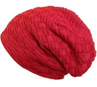 Strickmütze STYLEBREAKER "Feinstrick Beanie mit Flecht Muster und Teddyfleece", Damen, rot, 100% Viskose CV., Modisch, Mützen Strickmütze (47071823-0) rot