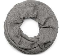 styleBREAKER Feinstrick Loop Schal mit Zopfmuster, Winter Schlauchschal, Loopschal, Strickschal, Unisex 01018151, Farbe:Grau