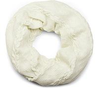 styleBREAKER Feinstrick Loop Schal mit Zopfmuster, Winter Schlauchschal, Loopschal, Strickschal, Unisex 01018151, Farbe:Creme-Beige
