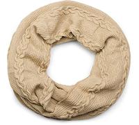 styleBREAKER Feinstrick Loop Schal mit Zopfmuster, Winter Schlauchschal, Loopschal, Strickschal, Unisex 01018151, Farbe:Beige