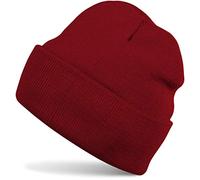 Strickmütze STYLEBREAKER "Kinder Strickmütze mit Krempe", Jungen, rot (bordeaux, rot), Obermaterial: 100% Polyacryl PAN., Modisch, Mützen Strickmütze (38454129-0) bordeaux, rot