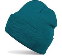 Strickmütze STYLEBREAKER "Kinder Strickmütze mit Krempe", Jungen, blau (petrol), Obermaterial: 100% Polyacryl PAN., Modisch, Mützen Strickmütze (94031766-0) petrol