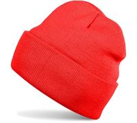 Strickmütze STYLEBREAKER "Kinder Strickmütze mit Krempe", Jungen, rot, Obermaterial: 100% Polyacryl PAN., Modisch, Mützen Strickmütze (51768142-0) rot