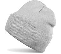 Strickmütze STYLEBREAKER "Kinder Strickmütze mit Krempe", Jungen, grau (hellgrau), Obermaterial: 100% Polyacryl PAN., Modisch, Mützen Strickmütze (97427527-0) hellgrau