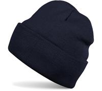 Strickmütze STYLEBREAKER "Kinder Strickmütze mit Krempe", Jungen, blau (navy), Obermaterial: 100% Polyacryl PAN., Modisch, Mützen Strickmütze (33963627-0) navy
