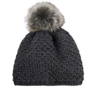 Bommelmütze STYLEBREAKER "Kinder Bommelmütze V-Muster Gehäkelt", Jungen, grau (dunkelgrau), Modisch, Mützen (90576531-0) dunkelgrau
