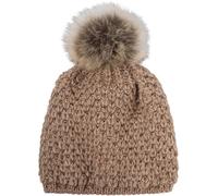 Bommelmütze STYLEBREAKER "Kinder Bommelmütze V-Muster Gehäkelt", Jungen, braun, Modisch, Mützen (45178933-0) braun