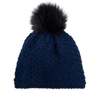 Bommelmütze STYLEBREAKER "Kinder Bommelmütze V-Muster Gehäkelt", Jungen, blau (dunkelblau), Modisch, Mützen (76607143-0) dunkelblau
