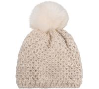 Bommelmütze STYLEBREAKER "Kinder Bommelmütze V-Muster Gehäkelt", Jungen, beige, Modisch, Mützen (28558116-0) beige