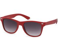 styleBREAKER Kinder Nerd Sonnenbrille Kunststoff UV400, Rot/Grau