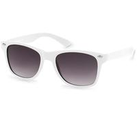 Wayfarer STYLEBREAKER "Kinder Sonnenbrille Nerd Style", Jungen, grau (gestell weiß, glas grau verlauf), Modisch, Sonnenbrillen (37155528-0) gestell weiß, glas grau verlauf