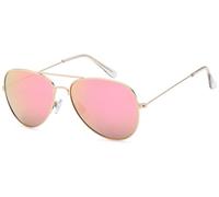 Pilotenbrille STYLEBREAKER "Kinder Pilotenbrille 4 bis 10 Jahre", Jungen, pink (gestell gold, glas pink verspiegelt), Modisch, Sonnenbrillen (72177546-0) gestell gold, glas pink verspiegelt