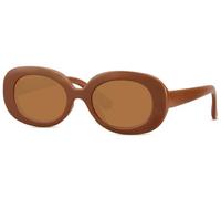 styleBREAKER Kinder Sonnenbrille Oval 90er Retro, Rehbraun/Braun