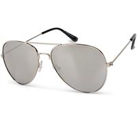 Pilotenbrille STYLEBREAKER "Kinder Pilotenbrille 4 bis 10 Jahre", Jungen, silber (gestell silber, glas silber verspiegelt), Modisch, Sonnenbrillen (29157822-0) gestell silber, glas silber verspiegelt