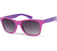 Wayfarer STYLEBREAKER "Kinder Sonnenbrille Nerd Style", Jungen, pink (gestell pink, lila, glas grau verlauf), Modisch, Sonnenbrillen (62586667-0) gestell pink, lila, glas grau verlauf