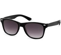 Wayfarer STYLEBREAKER "Kinder Sonnenbrille Nerd Style", Jungen, grau (gestell schwarz, glas grau verlauf), Modisch, Sonnenbrillen (77812554-0) gestell schwarz, glas grau verlauf