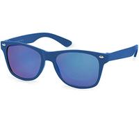 styleBREAKER Kinder Sonnenbrille Retro Nerd Design mit verspiegelten Gläsern | UV400 Schutz | Kunststoffrahmen | für Kleinkinder 18 Monate bis 4 Jahre, Gestell Blau/Glas Blau verspiegelt