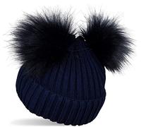 Bommelmütze STYLEBREAKER "Kinder Bommelmütze mit zwei Bommel", Jungen, blau (dunkelblau), 100% Polyacryl PAN., Modisch, Mützen (32474527-0) dunkelblau