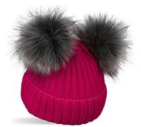 Bommelmütze STYLEBREAKER "Kinder Bommelmütze mit zwei Bommel", Jungen, pink, 100% Polyacryl PAN., Modisch, Mützen (43679914-0) pink