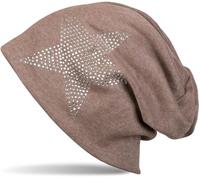Beanie STYLEBREAKER "Warme Beanie Mütze mit Strass Stern", Herren, braun, Obermaterial: 50% Viskose CV. 50% Baumwolle CO., Modisch, Mützen Beanie (97516360-0) braun